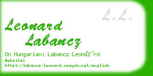 leonard labancz business card